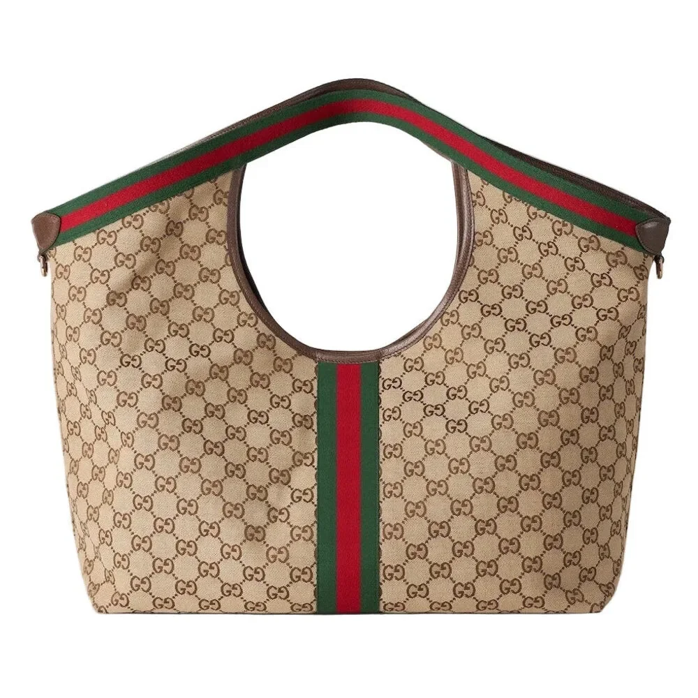 Gucci Giglio Large Tote Beige Canvas Bag - Picture 2 of 10